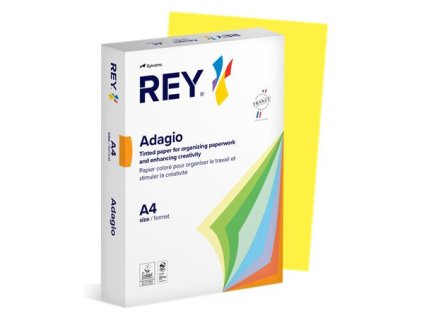 Kopírovací papier, farebný, A4, 160 g, REY "Adagio", intenzívna žltá