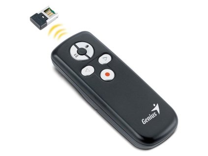 Diaľkový ovládač, prezentačný, s laserovým ukazovátkom, bezdrôtový, GENIUS "Media Pointer 100"