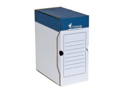 Archívny box, A4, 150 mm, kartón, VICTORIA OFFICE, modro-biela