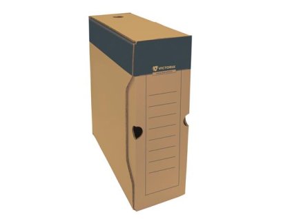 Archívny box, A4, 100 mm, kartón, VICTORIA OFFICE, prírodný