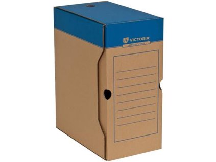 Archívny box, A4, 150 mm, kartón, VICTORIA OFFICE, prírodný