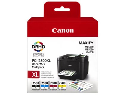 PGI-2500XLKIT náplň multipack do tlačiarní Maxify MB5350, CANON, b+c+m+y, 70,9 ml+3*19,3 ml