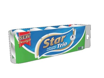 Toaletný papier, 3-vrstvový, malý kotúč, 10 kotúčov, "Star Trio"