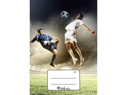 Zošit, školský, A5, štvorčekový, 20 listov, VICTORIA PAPER, "Futbal", "525"