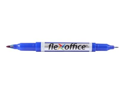 Permanentný popisovač, 0,4/1,0 mm, kužeľový, obojstranný, FLEXOFFICE "PM01", modrý