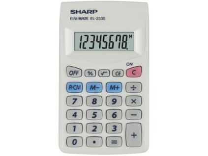 Kalkulačka, vrecková, 8 miestny displej, SHARP "EL-233S"