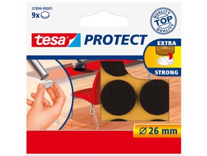 Ochranné podložky, okrúhle, proti poškriabaniu, 26 mm, TESA "Protect®", hnedá