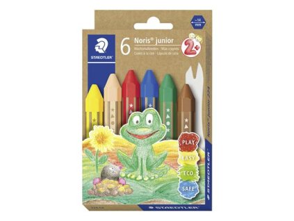 Voskovky, hrubé, šesťhranné, STAEDTLER "Noris Junior 224", 6 rôznych farieb