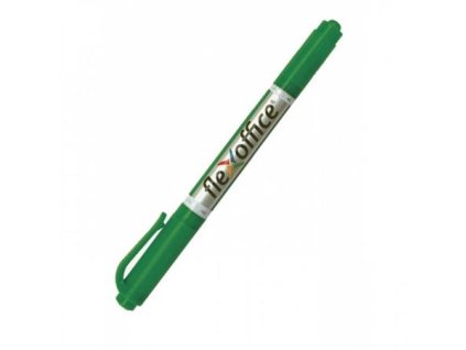 Pernamentný popisovač, 0,04/1,0mm, kužeľový, obojstranný, FLEXOFFICE "PM01", zelený