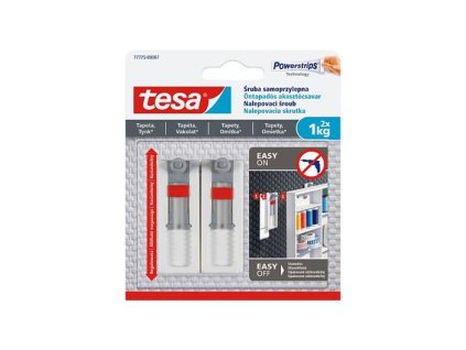 Nastaviteľná nalepovacia skrutka na tapety a omietku, TESA "Powerstrips®"