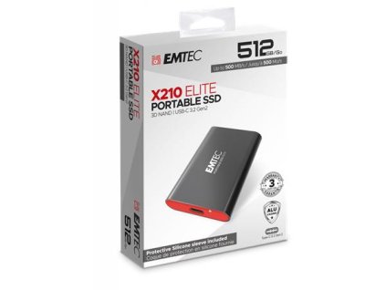 SSD (vonkajšia pamäť), 512GB, USB 3.2, 500/500 MB/s, EMTEC "X210"