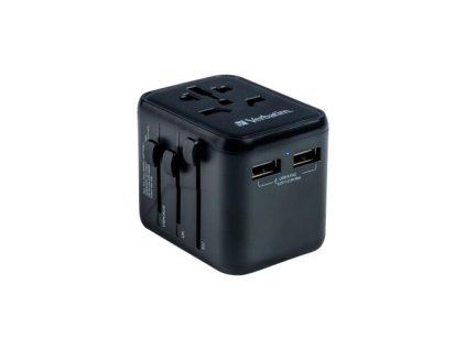 Cestovný adaptér, univerzálny, 2xUSB, VERBATIM "UTA-01"