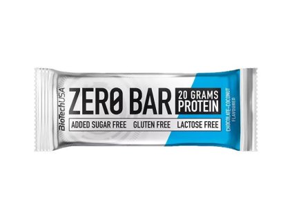 Proteínová tyčinka, bezlepková, 50g, BIOTECH USA "Zero Bar", čokoláda-kokos