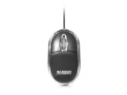 Myš, drôtová, optická, malá veľkosť, USB, URBAN FACTORY "Crazy Small", čierna