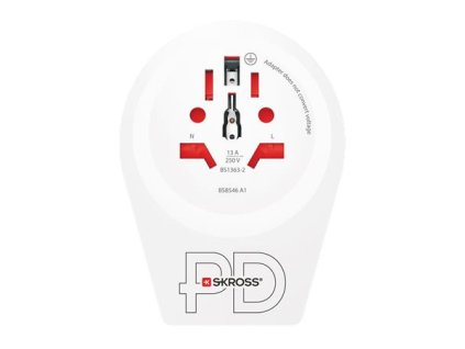 Cestovný adaptér, pre EU, USB-C, rýchle nabíjanie, uzemnený, SKROSS