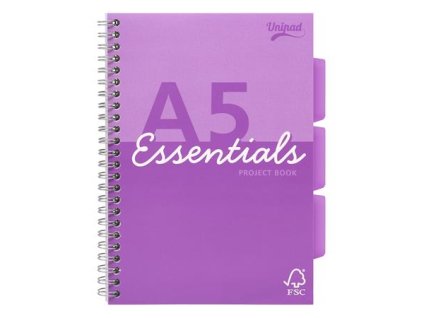 Špirálový zošit, A5, linajkový, 100 listov, PUKKA PAD "Unipad Essentials Project Book", mix