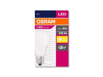 LED žiarovka, E27, guľa, A60, 5W, 470lm, 2700K (MF), OSRAM "Value"
