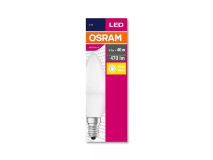 LED žiarovka, E14, sviečka, B35, 5,7W, 470lm, 2700K (MF), OSRAM "Value"
