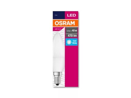 LED žiarovka, E14, sviečka, B35, 5,7W, 470lm, 4000K (HF), OSRAM "Value"