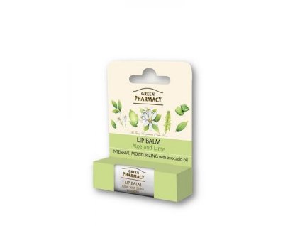 Green Pharmacy hydratačný balzam na pery aloe a limetka 3,6g