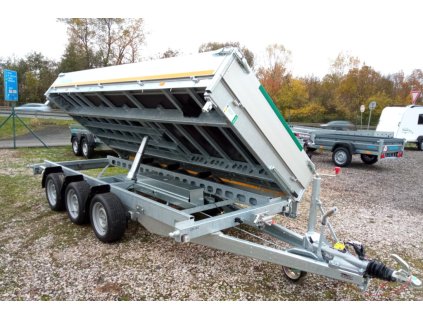 Príves Eduard 3-stranný sklápač 4018 3500kg, 3 nápravy, Kombi hydraulika