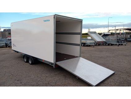 Skriňový príves Tomplan TFSP 550.01 2700kg 550x200x210cm rampa, 10" kolesá