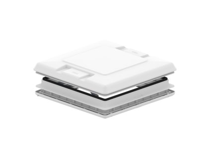 Biely strešný vetrací svetlík 500x500 Vent 50 FIAMMA