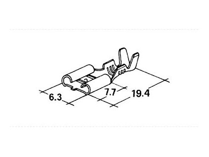 Konektor 6,3mm 0,5-1,5mm dutinka