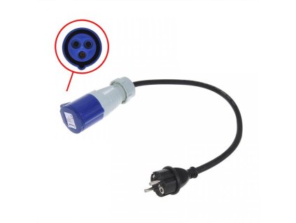 Adaptér Schuko na CEE 16A kabel 40cm