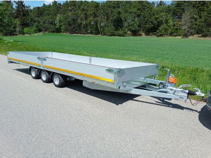 Príves Eduard 6022 valník B30 3 nápravy 3500kg 10" kolesá nájazdy a navijak