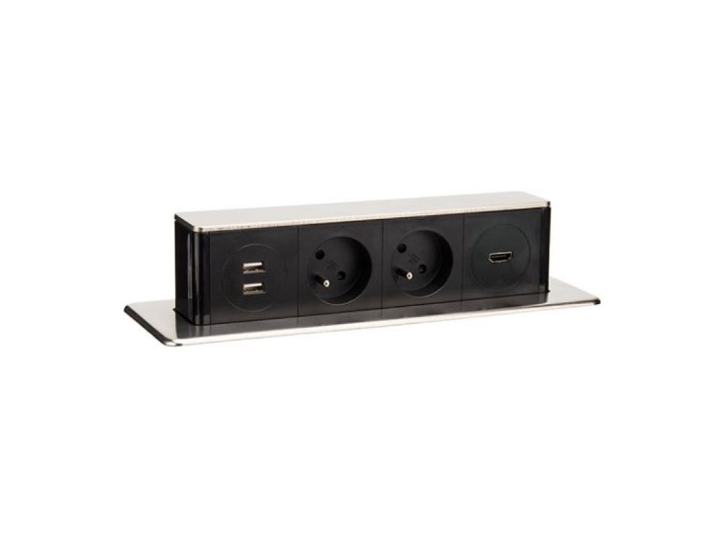 Zásuvková lišta výsuvná 2 zásuvky, 2x USB, 1x HDMI SOLIGHT