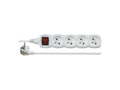 Prodlužovací kabel P1412 4 zásuvky 2m s vypínačem bílý