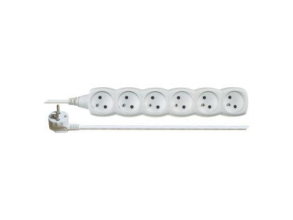 Prodlužovací kabel P0613 6 zásuvek 3m bílý