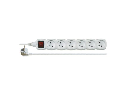 Prodlužovací kabel P1612 6 zásuvek 2m s vypínačem bílý