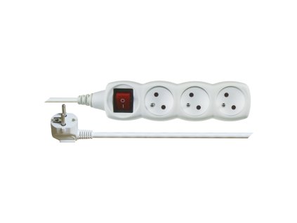 Prodlužovací kabel P1311 3 zásuvky 1,2m s vypínačem bílý