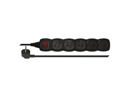 Prodlužovací kabel PC1513 5 zásuvek s vypínačem 3m černý