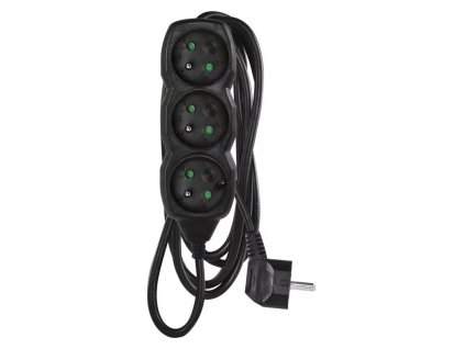 Prodlužovací kabel P0313R 3 zásuvky 3m 16A černý