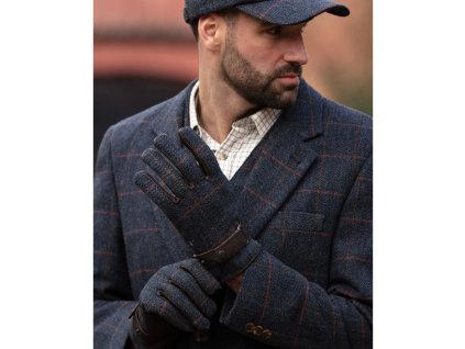 brookmore gloves blue tweed model