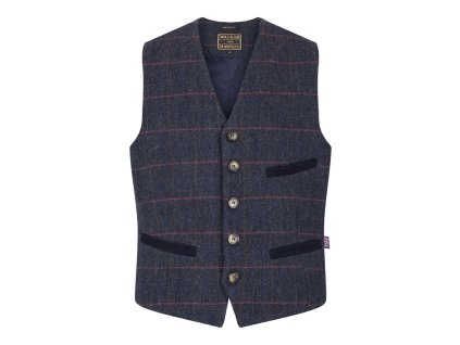 alcott waistcoat blue tweed 1
