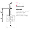 Zylinderförmiger Stiller Block-Typ 4 (schrauben - Gummi) Durchmesser 20mm / Höhe 13,5mm, schrauben M6x15