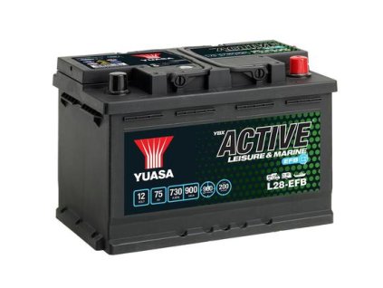 38453 l28 efb 75 12v 75ah 730a 900a yuasa leisure akumulator