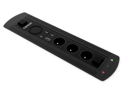 Cemux ROTARYBOX zásuvka otočná 3x230V,2x USB A/C indukce,černá