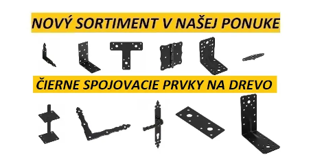 Čierne spojovacie prvky na drevo
