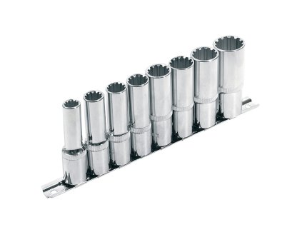 EXTOL Hlavica 1/2" predĺžená SADA 10-22mm CrV