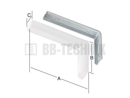 Policová konzola s krytkou 135x90x28 mm