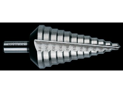 Vrták HSS stupňovitý 4,0-20 mm Profi HELLER do ocele, rovná stopka