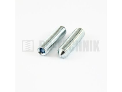 DIN 914 ZN nastavovacia skrutka s hrotom
