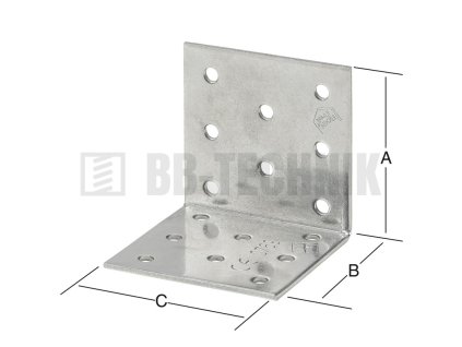 Uholník 60x60x60mm dierovaný plech nerez