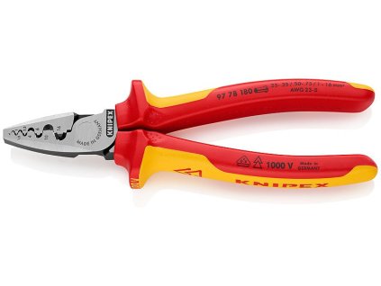 KNIPEX Kliešte lisovacie pre koncové dutinky 180mm 9778180