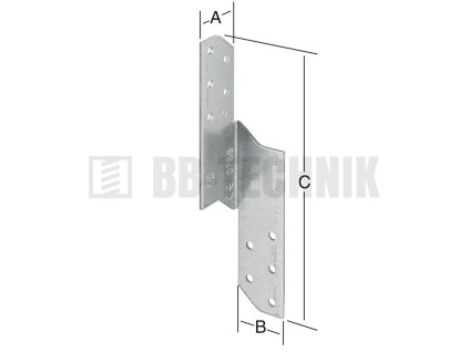 Krokvová spojka 33x170mm ľavá